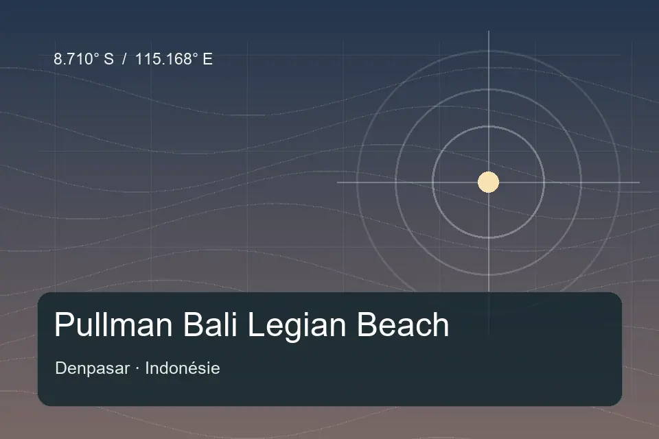Illustrated geographic marker for Pullman Bali Legian Beach in Denpasar