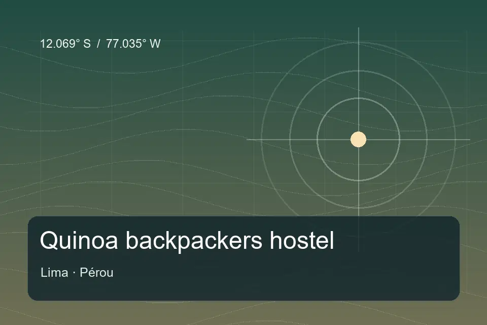 Referência geográfica ilustrada de Quinoa backpackers hostel em Lima