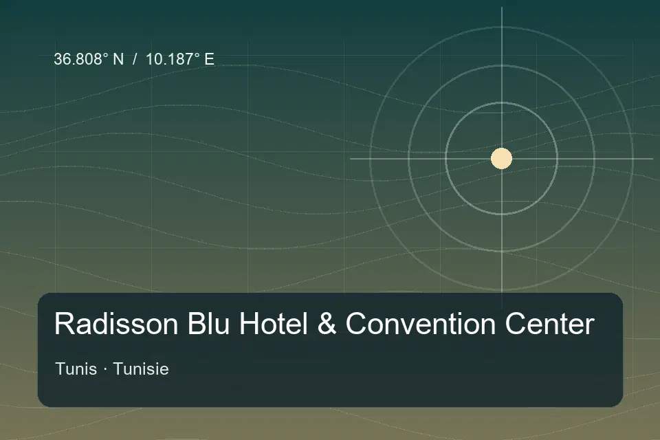 Riferimento geografico illustrato di Radisson Blu Hotel & Convention Center a Tunis