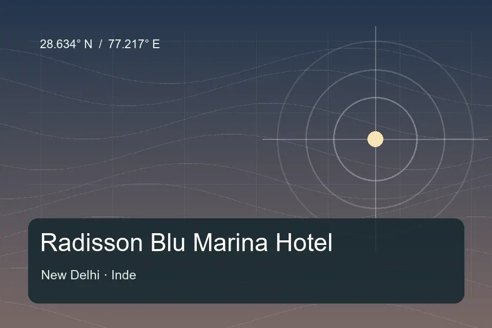 Riferimento geografico illustrato di Radisson Blu Marina Hotel a New Delhi