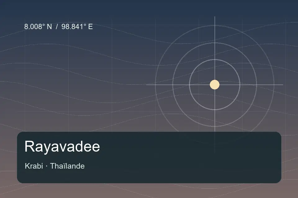 Illustrierter geografischer Orientierungspunkt für Rayavadee in Krabi