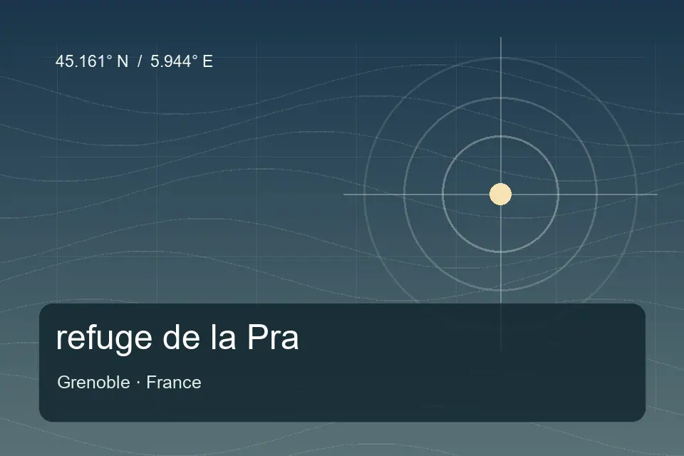 Riferimento geografico illustrato di refuge de la Pra a Grenoble