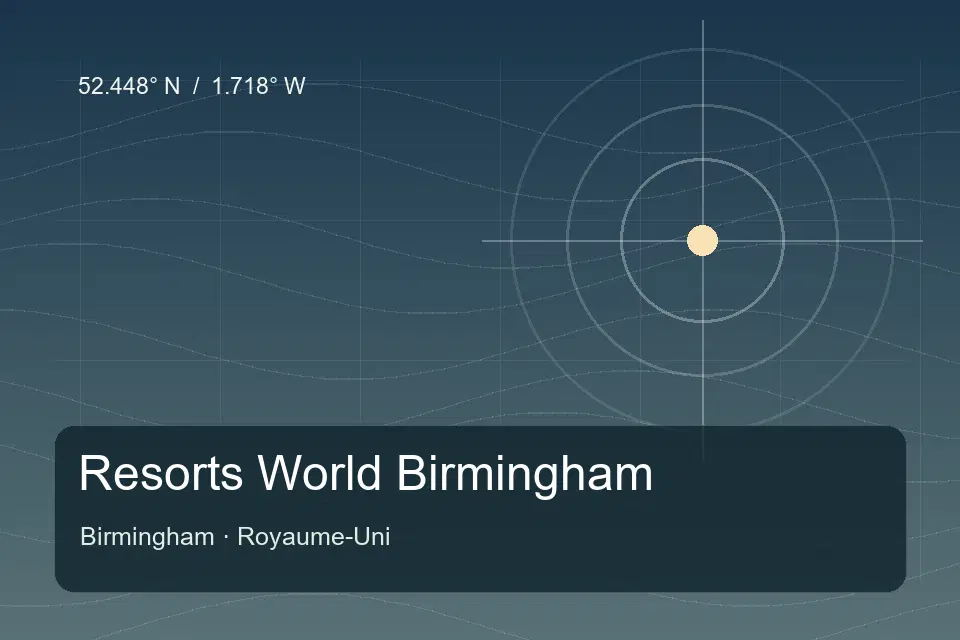 Referência geográfica ilustrada de Resorts World Birmingham em Birmingham