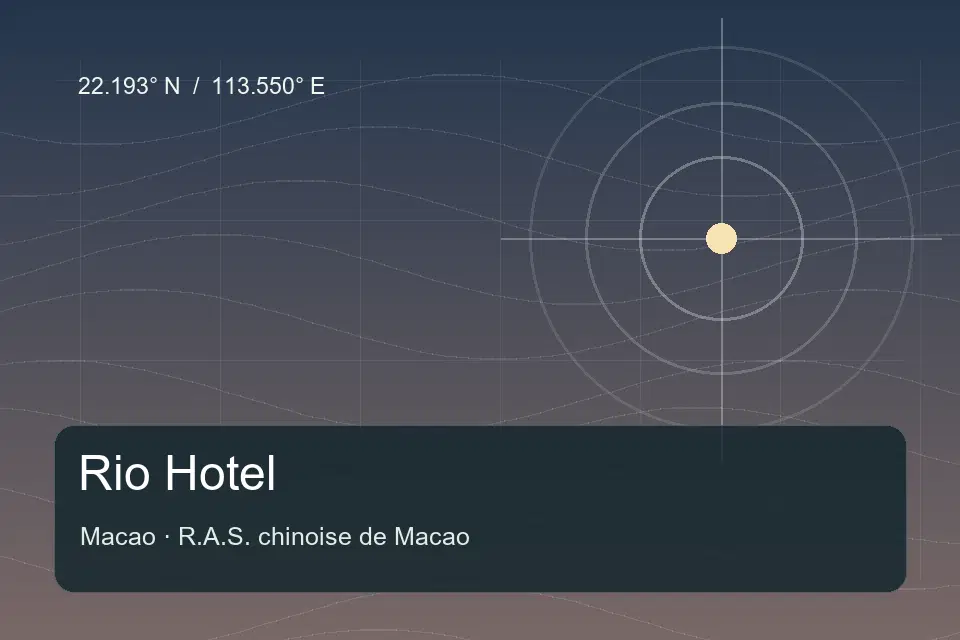 Referência geográfica ilustrada de Rio Hotel em Macao