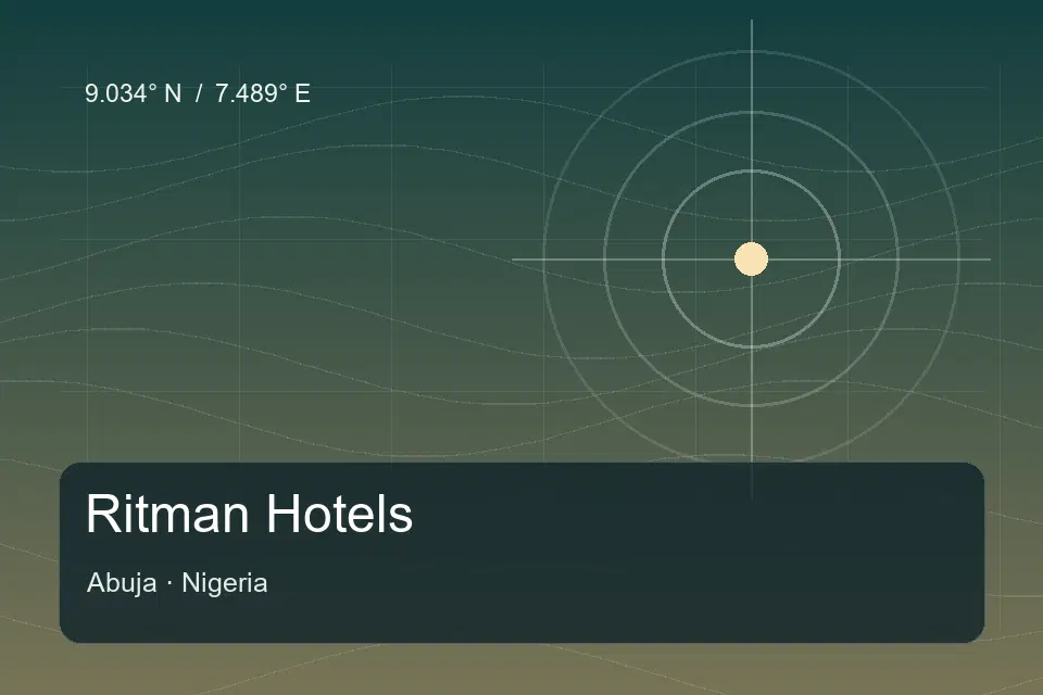 Riferimento geografico illustrato di Ritman Hotels a Abuja