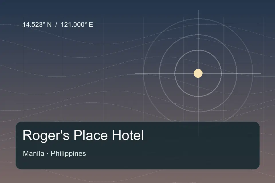 Referencia geográfica ilustrada de Roger's Place Hotel en Manila