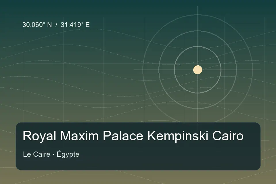 Referência geográfica ilustrada de Royal Maxim Palace Kempinski Cairo em Le Caire
