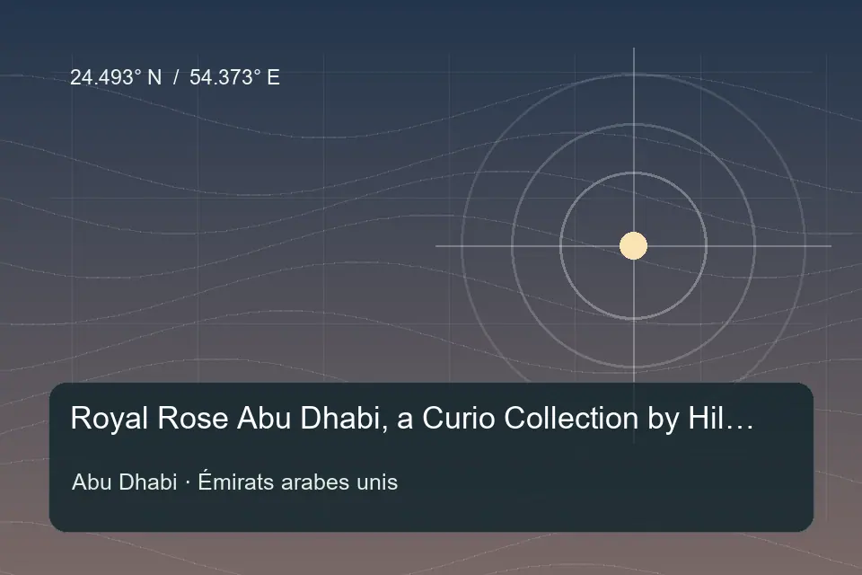 Illustrated geographic marker for Royal Rose Abu Dhabi, a Curio Collection by Hilton Affiliated Hotel in Abu Dhabi