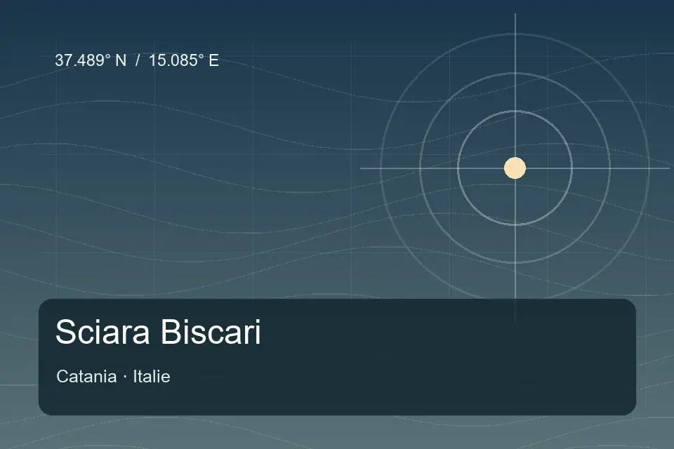 Illustrated geographic marker for Sciara Biscari in Catania