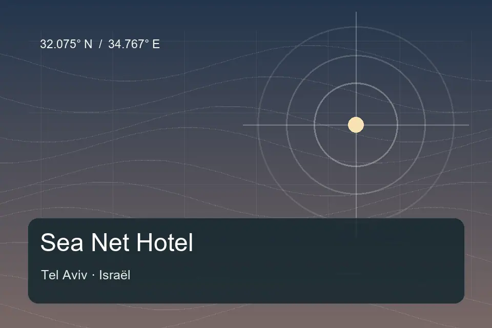 Illustrierter geografischer Orientierungspunkt für Sea Net Hotel in Tel Aviv