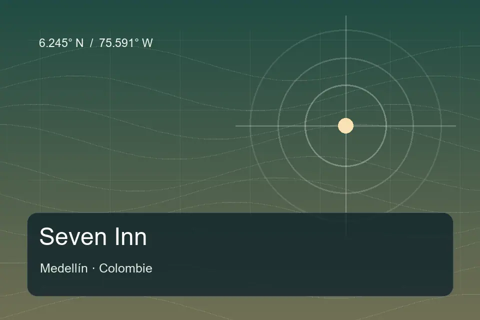 Referência geográfica ilustrada de Seven Inn em Medellín