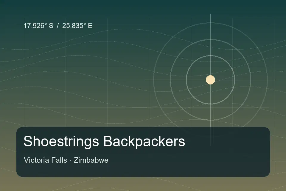 Referência geográfica ilustrada de Shoestrings Backpackers em Victoria Falls