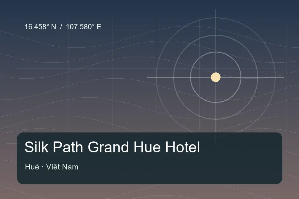 Illustrated geographic marker for Silk Path Grand Hue Hotel in Hué