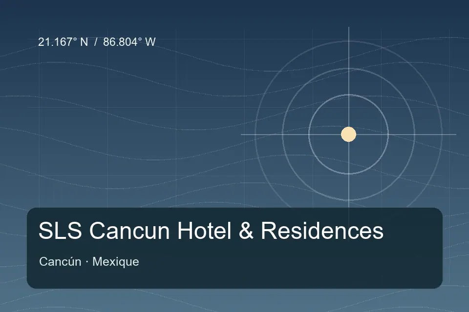 Riferimento geografico illustrato di SLS Cancun Hotel & Residences a Cancún