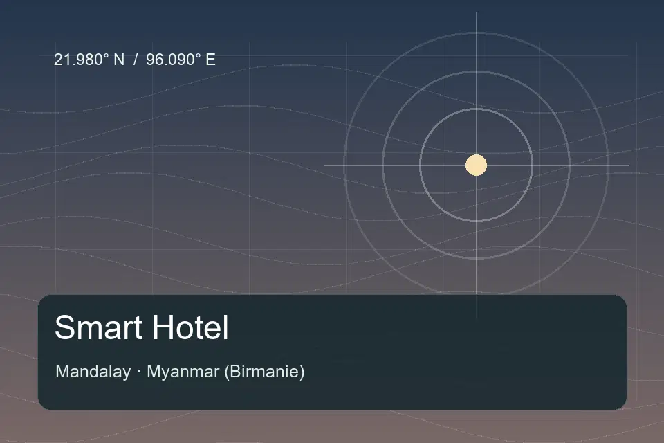 Illustrierter geografischer Orientierungspunkt für Smart Hotel in Mandalay