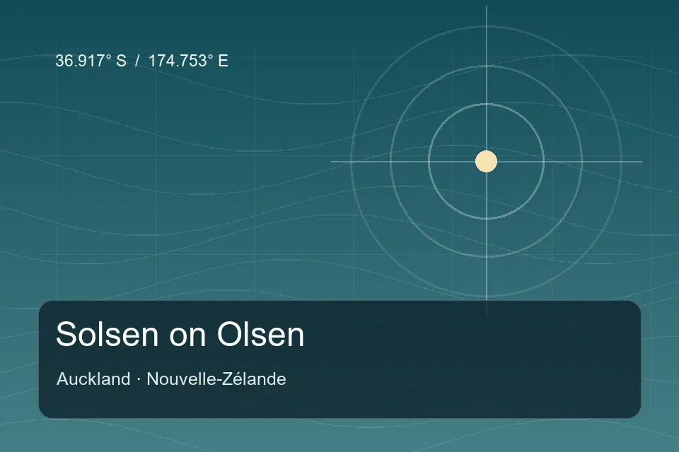 Referência geográfica ilustrada de Solsen on Olsen em Auckland