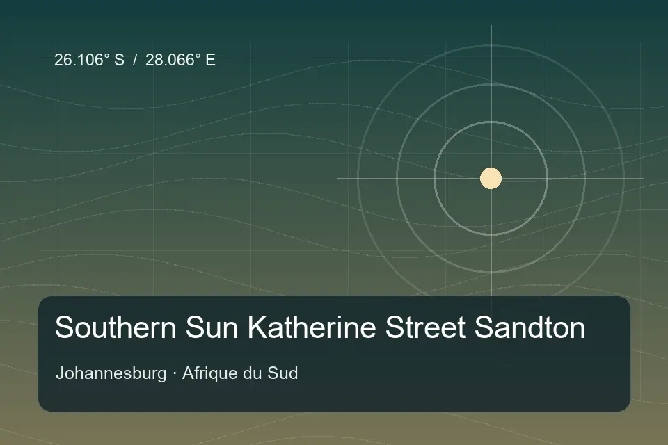 Illustrated geographic marker for Southern Sun Katherine Street Sandton in Johannesburg