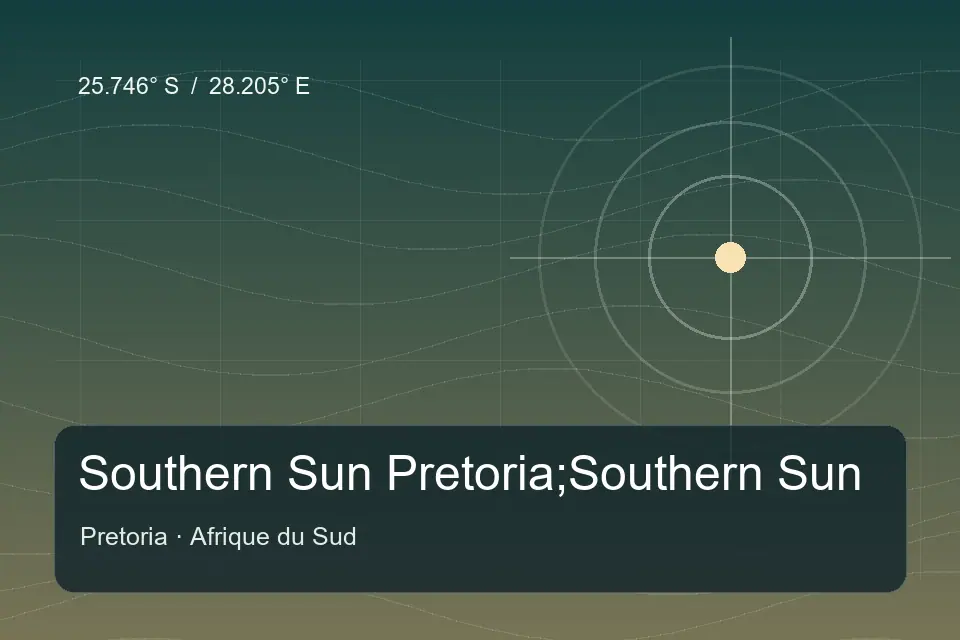 Illustrated geographic marker for Southern Sun Pretoria;Southern Sun in Pretoria