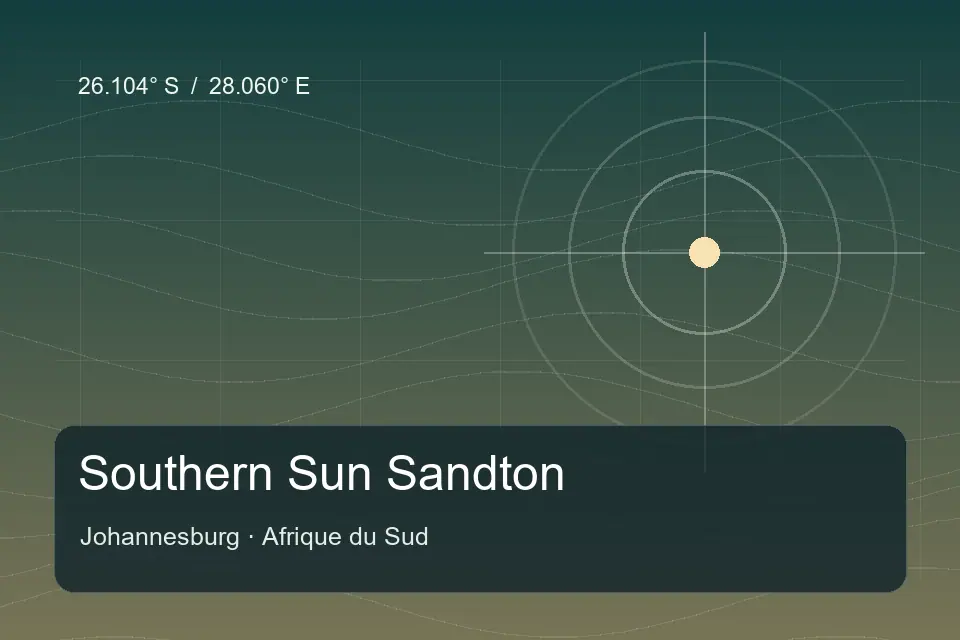 Illustrated geographic marker for Southern Sun Sandton in Johannesburg