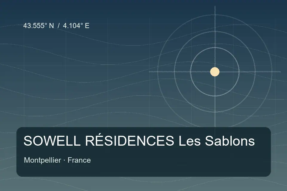 Referência geográfica ilustrada de SOWELL RÉSIDENCES Les Sablons em Montpellier