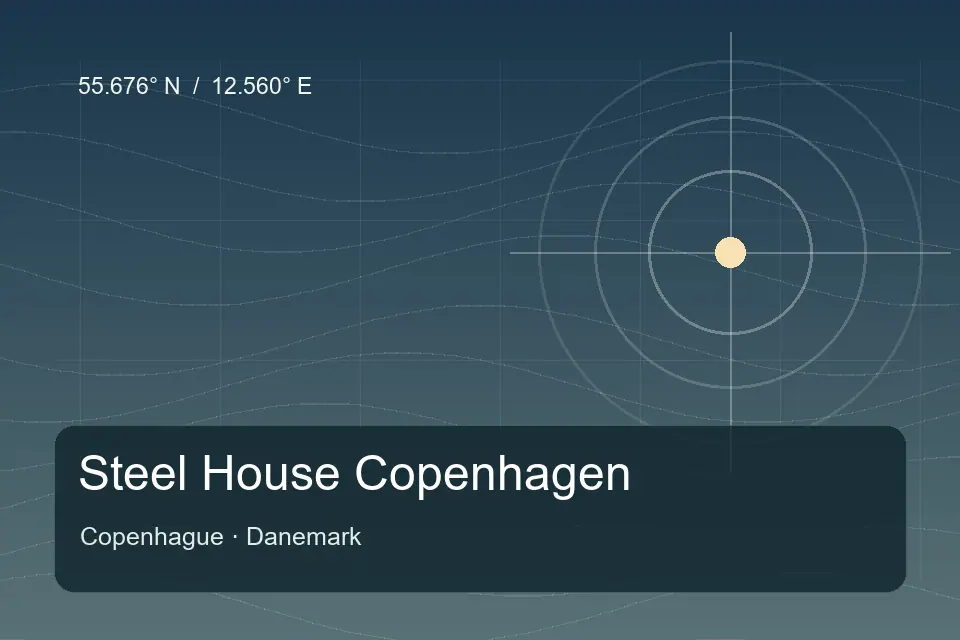 Riferimento geografico illustrato di Steel House Copenhagen a Copenhague