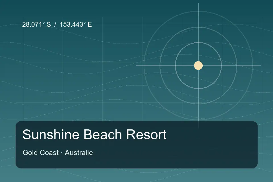 Riferimento geografico illustrato di Sunshine Beach Resort a Gold Coast