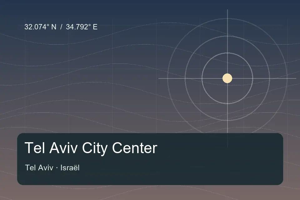 Illustrierter geografischer Orientierungspunkt für Tel Aviv City Center in Tel Aviv