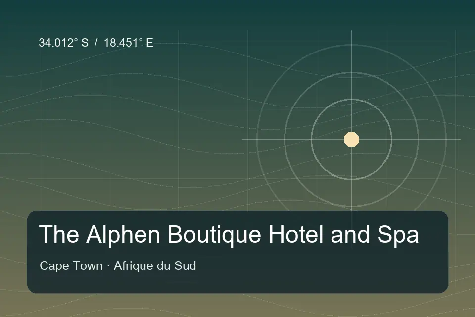 Illustrated geographic marker for The Alphen Boutique Hotel and Spa in Cape Town