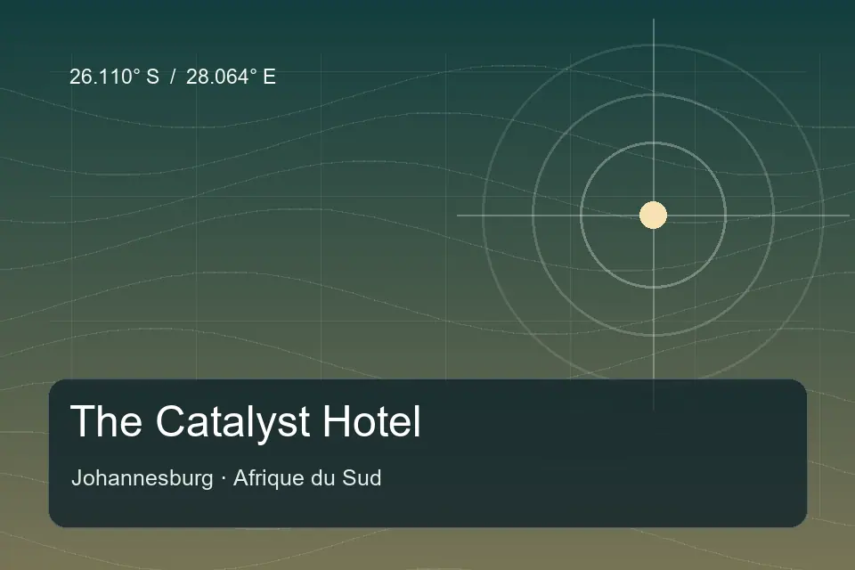 Illustrated geographic marker for The Catalyst Hotel in Johannesburg