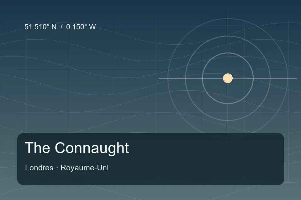 Illustrated geographic marker for The Connaught in London