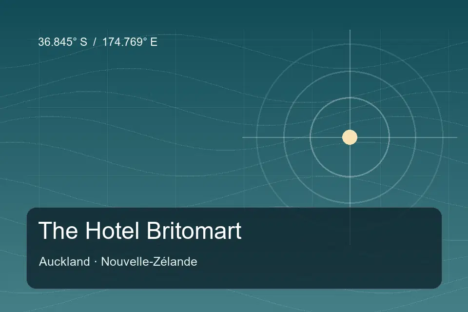 Referência geográfica ilustrada de The Hotel Britomart em Auckland