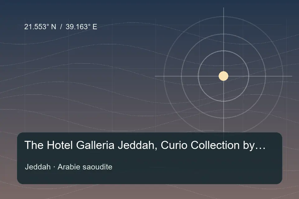 Illustrated geographic marker for The Hotel Galleria Jeddah, Curio Collection by Hilton in Jeddah