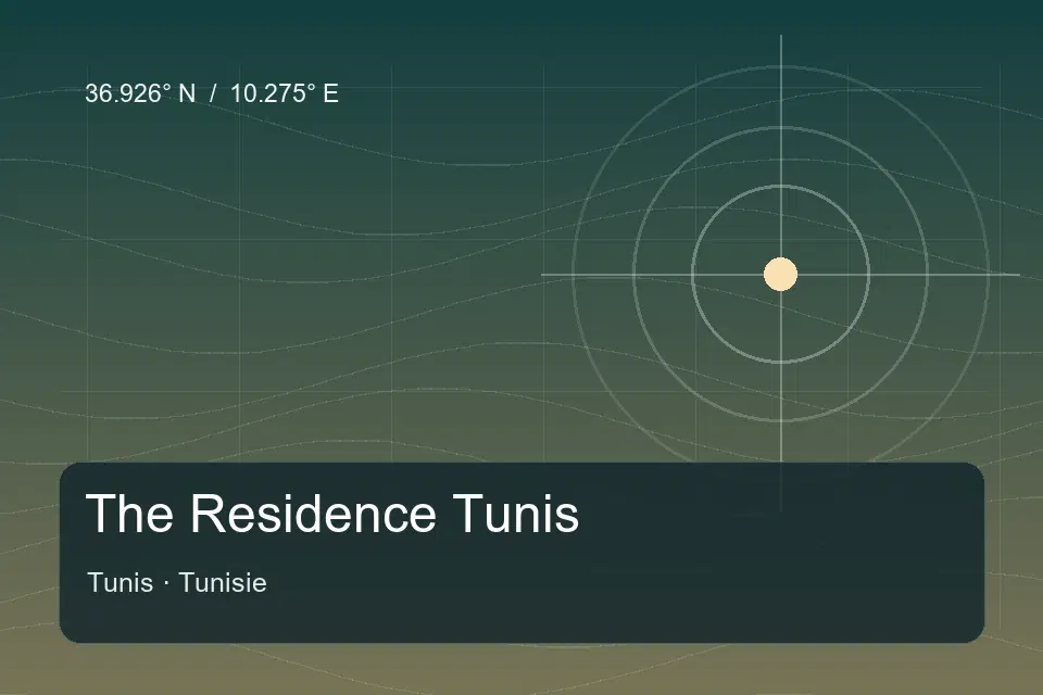 Riferimento geografico illustrato di The Residence Tunis a Tunis