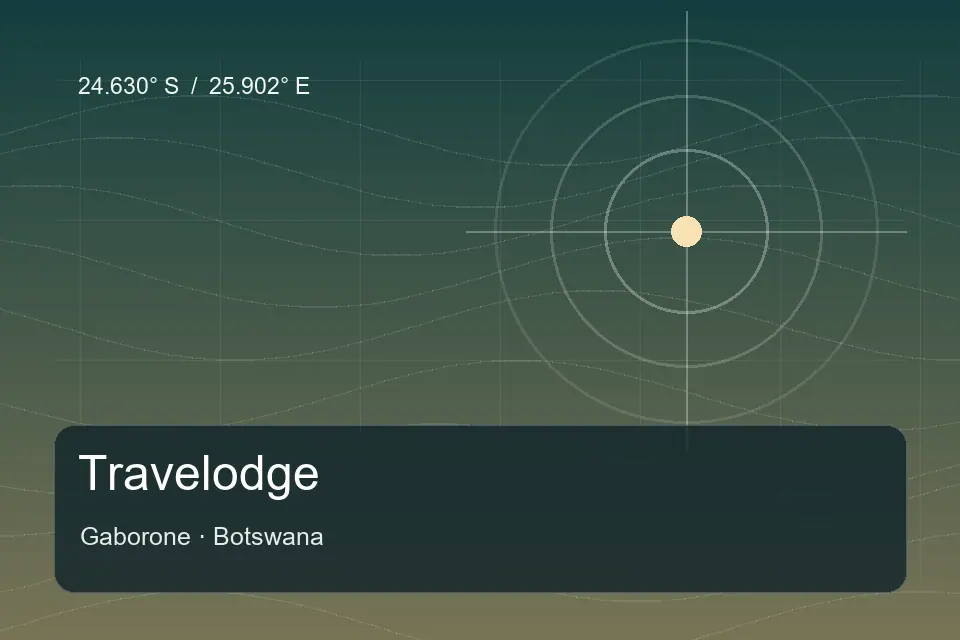 Illustrierter geografischer Orientierungspunkt für Travelodge in Gaborone