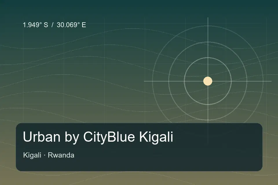 Illustrated geographic marker for Urban by CityBlue Kigali in Kigali