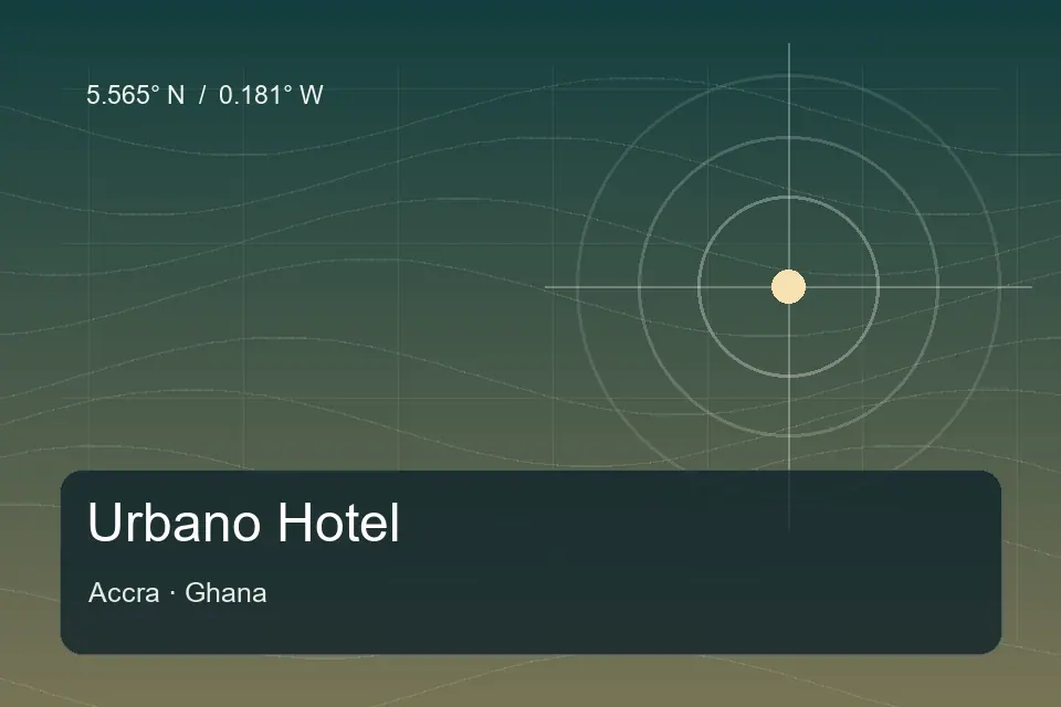 Illustrierter geografischer Orientierungspunkt für Urbano Hotel in Accra