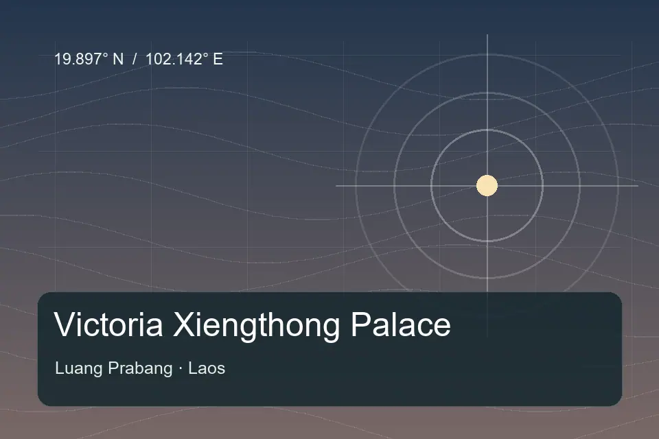 Riferimento geografico illustrato di Victoria Xiengthong Palace a Luang Prabang