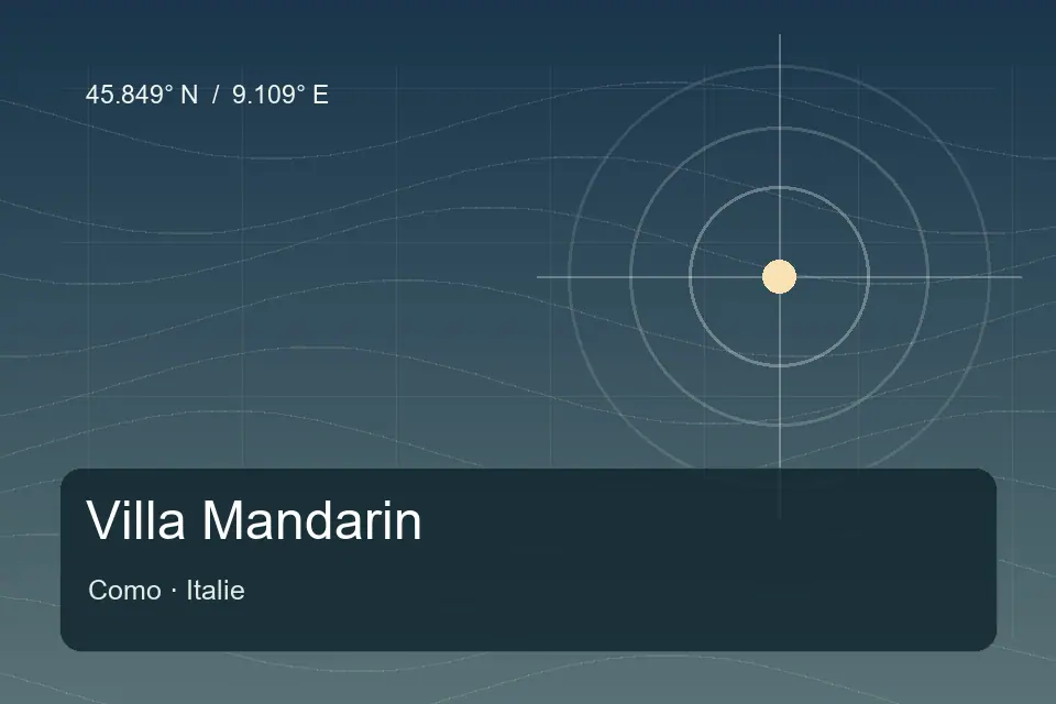 Illustrated geographic marker for Villa Mandarin in Como