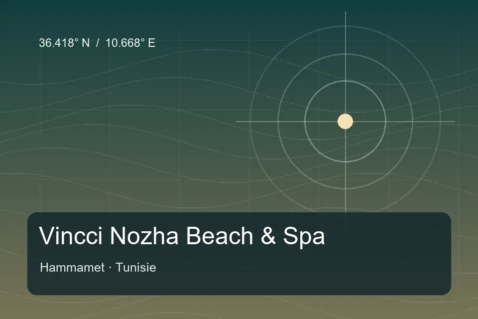 Riferimento geografico illustrato di Vincci Nozha Beach & Spa a Hammamet