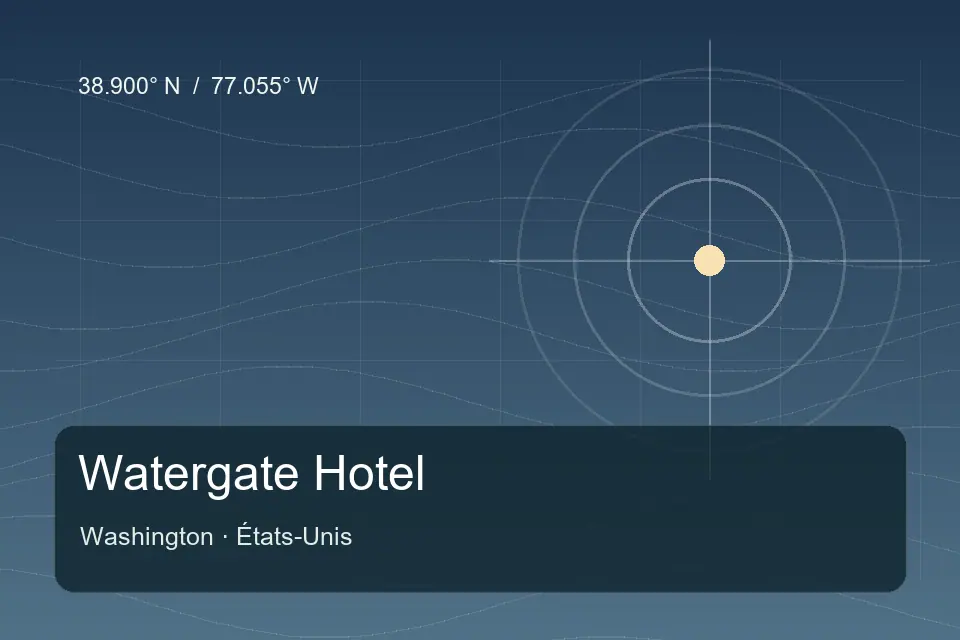 Illustrierter geografischer Orientierungspunkt für Watergate Hotel in Washington