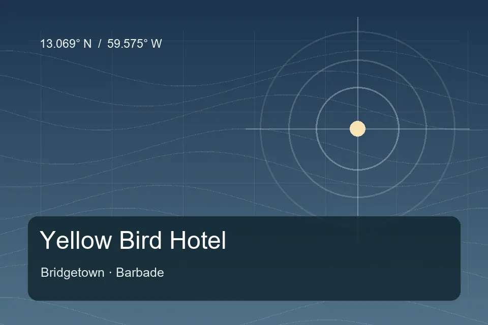 Referencia geográfica ilustrada de Yellow Bird Hotel en Bridgetown